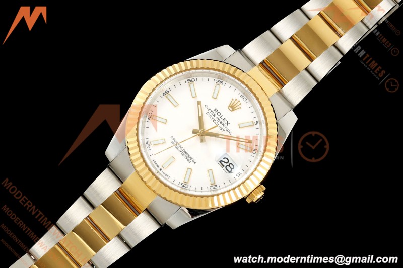 Rolex - Datejust 126333 41mm 904L Gold Wrapped Oys Flt YG/SS Wht/Stk BJF SH3235 | 롤렉스 - 데이트저스트 126333 41mm 904L 골드 랩 오이즈 플라이백 YG/SS 화이트/스틸 BJF SH3235