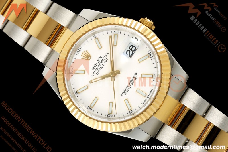 Rolex - Datejust 126333 41mm 904L Gold Wrapped Oys Flt YG/SS Wht/Stk BJF SH3235 | 롤렉스 - 데이트저스트 126333 41mm 904L 골드 랩 오이즈 플라이백 YG/SS 화이트/스틸 BJF SH3235