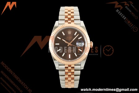 Rolex - Datejust 126331 41mm 904L Gold Wrapped Jub Flt RG/SS Choco/Stk BJF SH3235