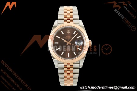 Rolex - Datejust 126331 41mm 904L Gold Wrapped Jub Flt RG/SS Choco/Stk BJF SH3235