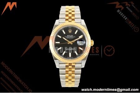 Rolex - Datejust 126333 41mm 904L Gold Wrapped Jub Flt YG/SS Blk/Stk BJF SH3235 | 롤렉스 - 데이트저스트 126333 41mm 904L 골드 랩드 주브 플라이백 YG/SS 블랙/스틸 BJF SH3235