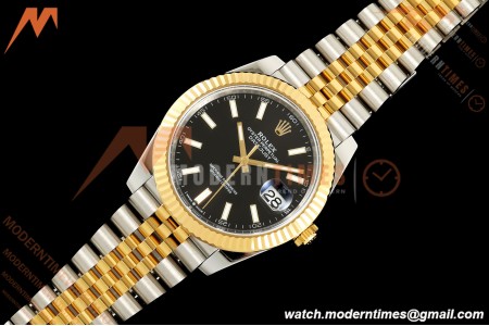 Rolex - Datejust 126333 41mm 904L Gold Wrapped Jub Flt YG/SS Blk/Stk BJF SH3235 | 롤렉스 - 데이트저스트 126333 41mm 904L 골드 랩드 주브 플라이백 YG/SS 블랙/스틸 BJF SH3235