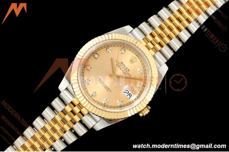 Rolex - Datejust 126333 41mm 904L Gold Wrapped Jub Flt YG/SS Gold/Dia BJF SH3235 | 롤렉스 - 데이트저스트 126333 41mm 904L 골드 랩드 주브 플랫 YG/SS 골드/다이아 BJF SH3235