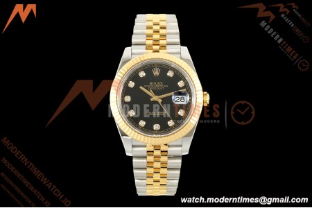 Rolex - Datejust 126333 41mm 904L Gold Wrapped Jub Flt YG/SS Blk/Dia BJF SH3235 | 롤렉스 - 데이트저스트 126333 41mm 904L 골드 랩드 주브 플라이백 YG/SS 블랙/다이아 BJF SH3235