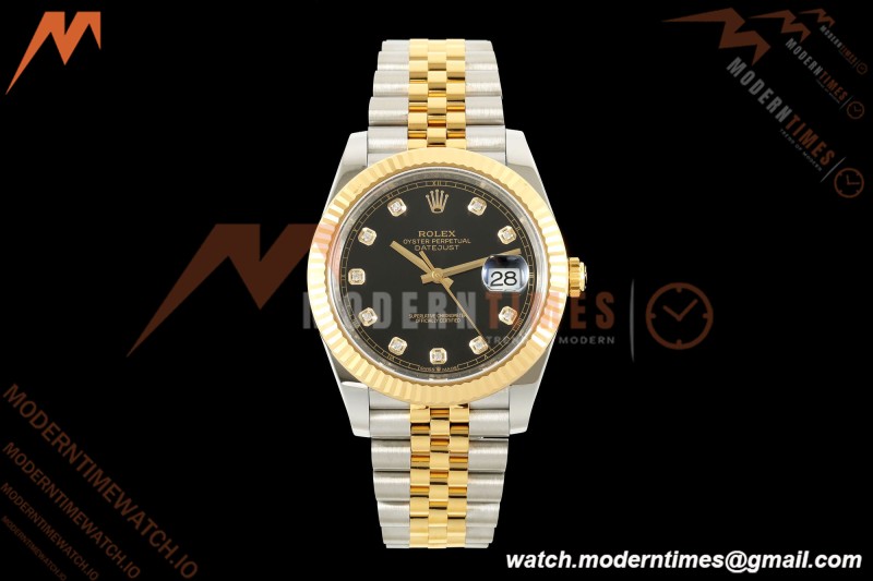 Rolex - Datejust 126333 41mm 904L Gold Wrapped Jub Flt YG/SS Blk/Dia BJF SH3235