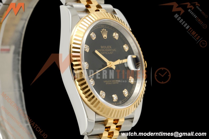 Rolex - Datejust 126333 41mm 904L Gold Wrapped Jub Flt YG/SS Blk/Dia BJF SH3235
