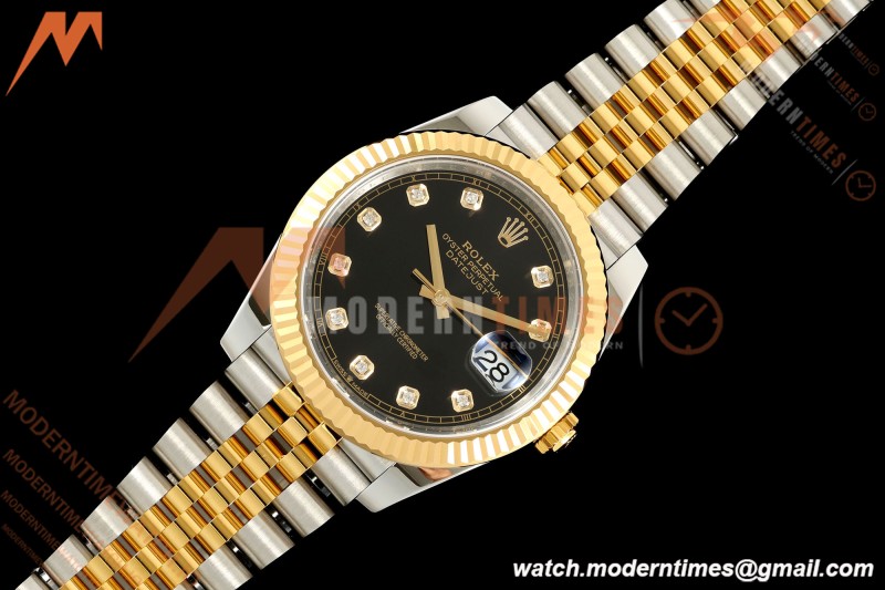 Rolex - Datejust 126333 41mm 904L Gold Wrapped Jub Flt YG/SS Blk/Dia BJF SH3235