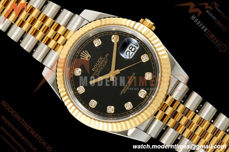 Rolex - Datejust 126333 41mm 904L Gold Wrapped Jub Flt YG/SS Blk/Dia BJF SH3235