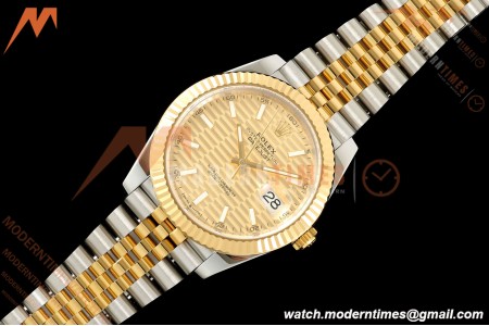 Rolex - Datejust 126333 41mm 904L Gold Wrapped Jub Flt YG/SS F-Gold/Stk BJF SH3235 | 롤렉스 - 데이트저스트 126333 41mm 904L 골드 랩드 주브 플랫 YG/SS F-골드/Stk BJF SH3235
