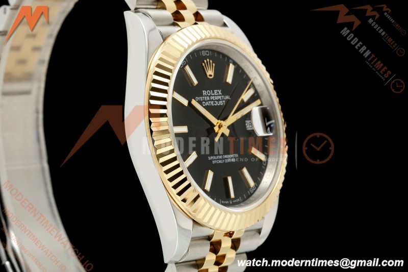 Datejust 126333 41mm 904L Gain Weight Jub Flt YG/SS Blk/Stk QF SH3235 | 데이트저스트 126333 41mm 904L 게인 웨이트 주브 플랫 YG/SS 블랙/스틸 QF SH3235