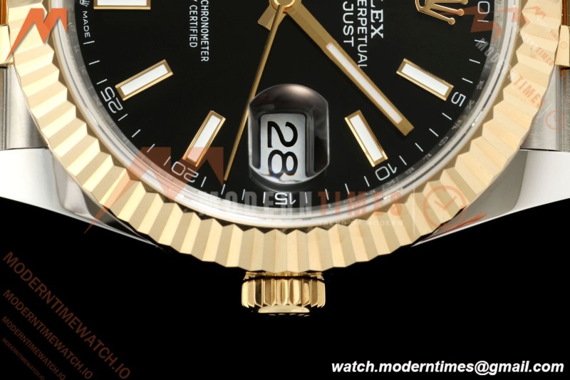 Datejust 126333 41mm 904L Gain Weight Jub Flt YG/SS Blk/Stk QF SH3235 | 데이트저스트 126333 41mm 904L 게인 웨이트 주브 플랫 YG/SS 블랙/스틸 QF SH3235