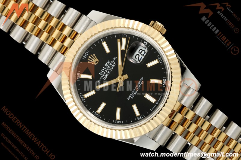 Datejust 126333 41mm 904L Gain Weight Jub Flt YG/SS Blk/Stk QF SH3235 | 데이트저스트 126333 41mm 904L 게인 웨이트 주브 플랫 YG/SS 블랙/스틸 QF SH3235