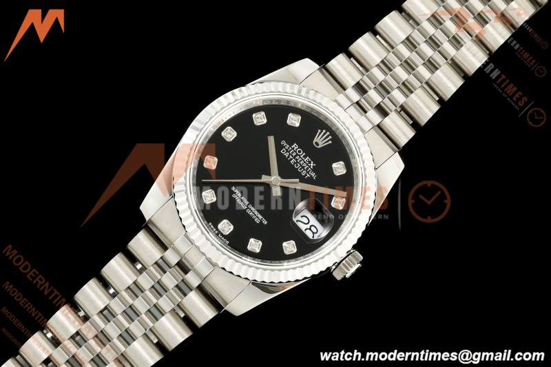 Rolex - Datejust 116234 36mm Jub Flt 316L SS/SS Blk/Dia BPF VR3135 | 롤렉스 - 데이트저스트 116234 36mm 주브 플랫 316L SS/SS 블랙/다이아 BPF VR3135