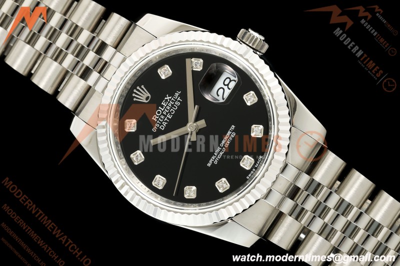 Rolex - Datejust 116234 36mm Jub Flt 316L SS/SS Blk/Dia BPF VR3135 | 롤렉스 - 데이트저스트 116234 36mm 주브 플랫 316L SS/SS 블랙/다이아 BPF VR3135