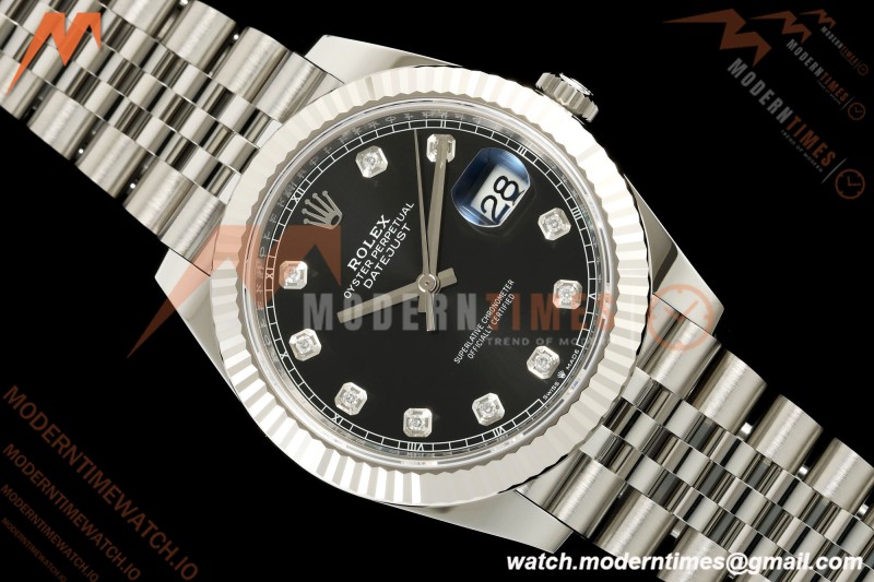 Rolex - Datejust 126334 41mm Jub Flt 904L SS/SS Blk/Dia SEEK SH3235