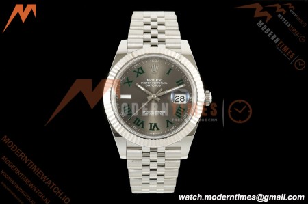 Rolex - Datejust 126334 41mm Wimbledon Jub Flt 904L SS/SS Grey/Rmn SEEK SH3235