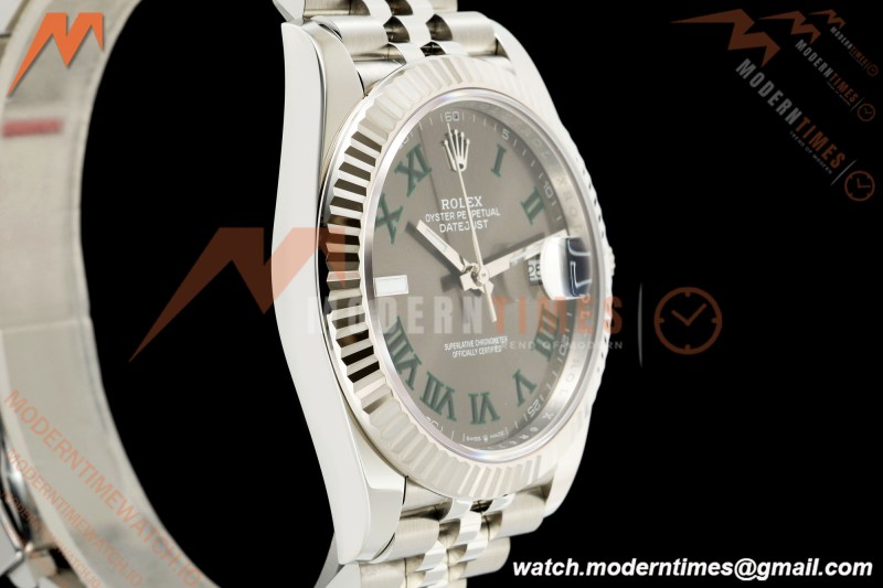 Rolex - Datejust 126334 41mm Wimbledon Jub Flt 904L SS/SS Grey/Rmn SEEK SH3235
