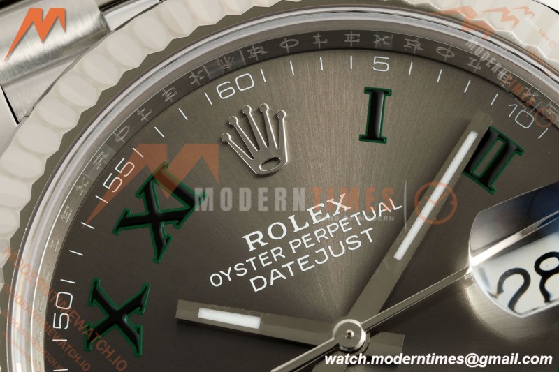 Rolex - Datejust 126334 41mm Wimbledon Jub Flt 904L SS/SS Grey/Rmn SEEK SH3235