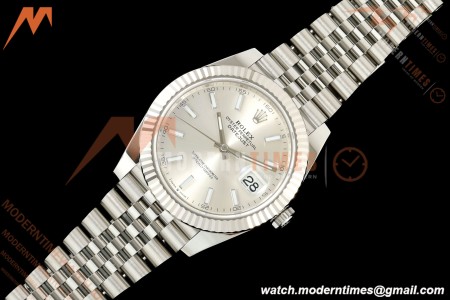 Rolex - Datejust 126334 41mm Jub Flt 904L SS/SS Silv/Stk SEEK SH3235