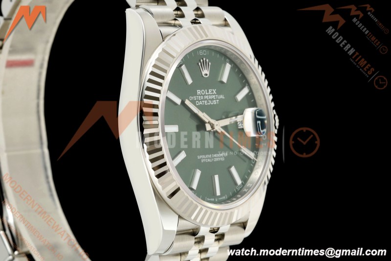 Rolex - Datejust 126334 41mm Jub Flt 904L SS/SS Grn/Stk SEEK SH3235