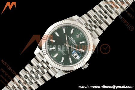 Rolex - Datejust 126334 41mm Jub Flt 904L SS/SS Grn/Stk SEEK SH3235