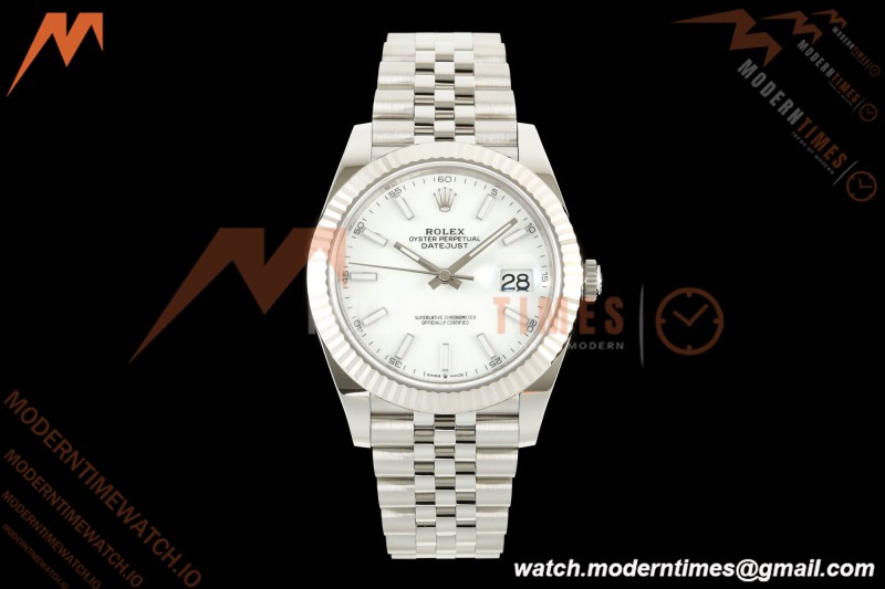 Rolex - Datejust 126334 41mm Jub Flt 904L SS/SS Wht/Stk SEEK SH3235