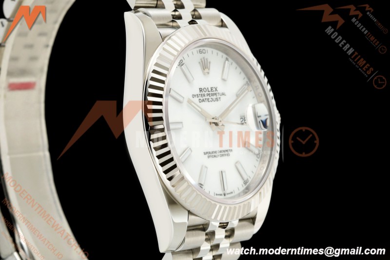 Rolex - Datejust 126334 41mm Jub Flt 904L SS/SS Wht/Stk SEEK SH3235