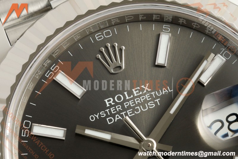 Rolex - Datejust 126334 41mm Jub Flt 904L SS/SS Gry/Stk SEEK SH3235
