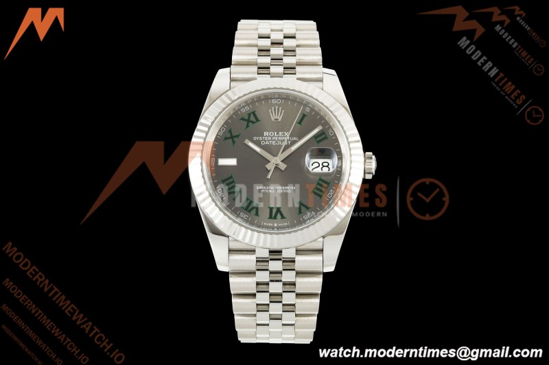 Rolex - Datejust 126334 41mm Wimbledon Jub Flt 904L SS/SS Grey/Rmn VF DD3235