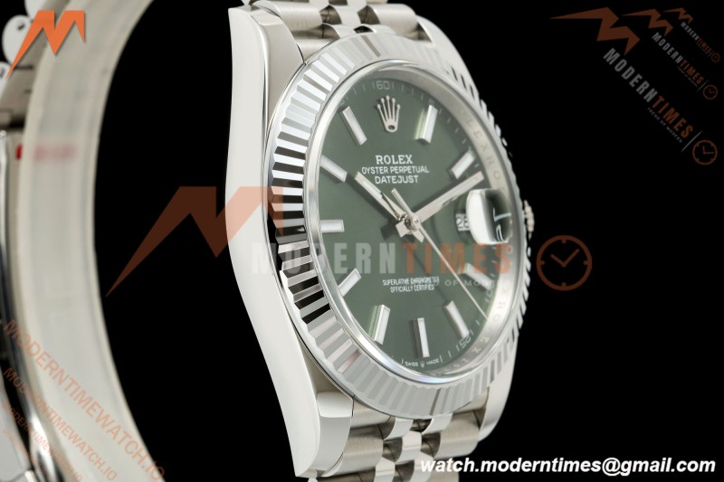 Rolex - Datejust 126334 41mm Jub Flt 904L SS/SS Mint Green VF DD3235