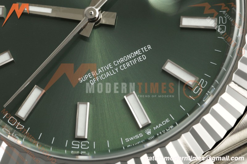 Rolex - Datejust 126334 41mm Jub Flt 904L SS/SS Mint Green VF DD3235