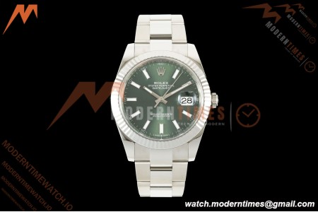 Rolex - Datejust 126334 41mm Oys Flt 904L SS/SS Mint Green VF DD3235