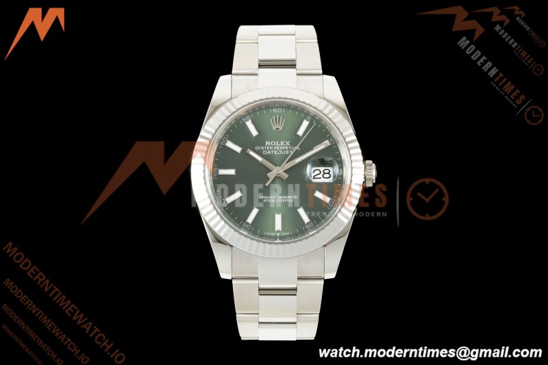 Rolex - Datejust 126334 41mm Oys Flt 904L SS/SS Mint Green VF DD3235