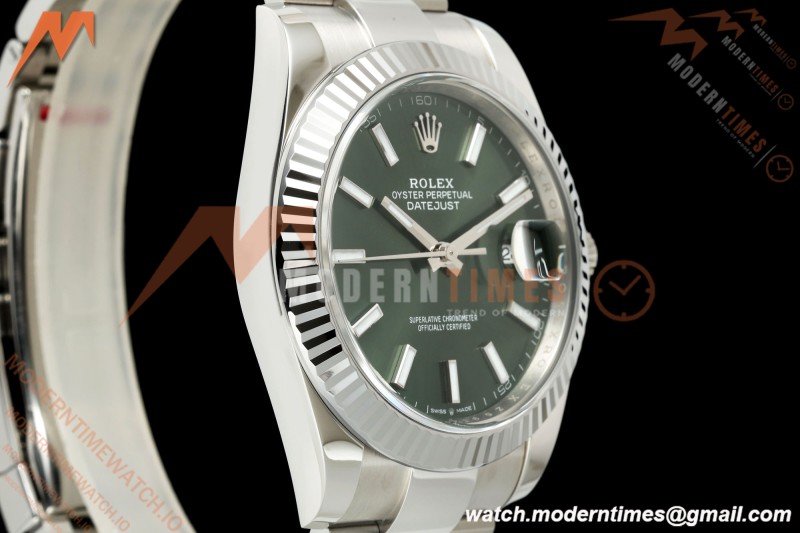 Rolex - Datejust 126334 41mm Oys Flt 904L SS/SS Mint Green VF DD3235