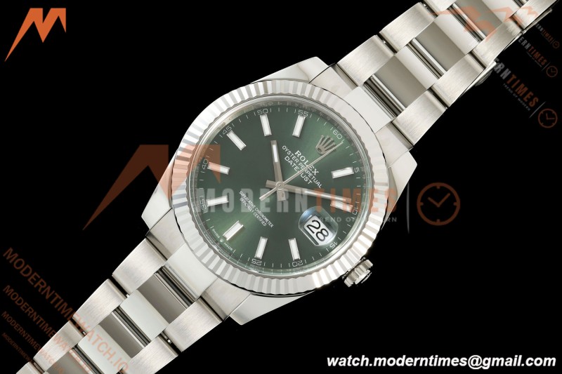 Rolex - Datejust 126334 41mm Oys Flt 904L SS/SS Mint Green VF DD3235