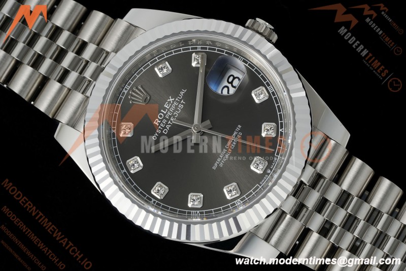 Rolex - Datejust 126334 41mm Jub Flt 904L SS/SS Gray/Dia Clean Plus DD3235 | 롤렉스 - 데이트저스트 126334 41mm 주빌리 브레이슬릿 904L 스테인리스 스틸/스테인리스 스틸 그레이 다이얼/다이아몬드 클린 플러스 DD3235 무브먼트