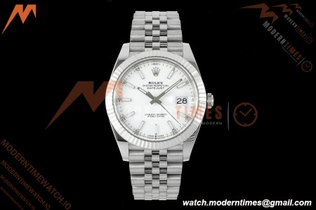 Rolex - Datejust 126334 41mm Jub Flt 904L SS/SS Wht/Stk Clean Plus DD3235