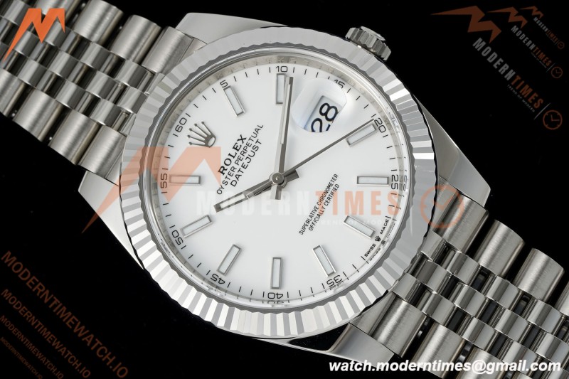 Rolex - Datejust 126334 41mm Jub Flt 904L SS/SS Wht/Stk Clean Plus DD3235