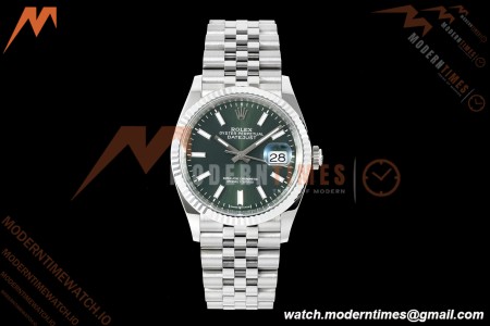 Rolex - Datejust 126234 36mm Jub Flt 904L SS/SS Grn/Stk Clean Plus DD3235