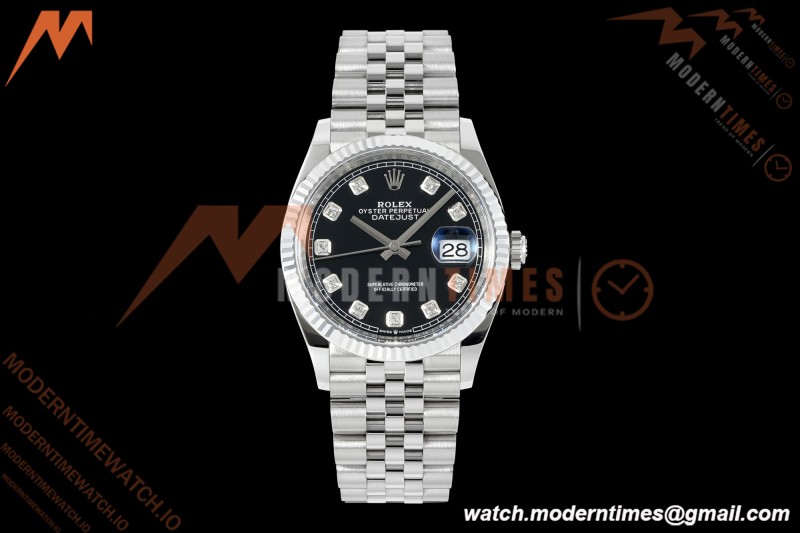 Rolex - Datejust 126234 36mm Jub Flt 904L SS/SS Blk/Dia Clean Plus DD3235 | 롤렉스 데이트저스트 126234 36mm 주빌리 브레이슬릿 플루티드 베젤 904L 스테인리스 스틸 블랙 다이얼 다이아몬드 인덱스 클린 팩토리 DD3235 무브먼트