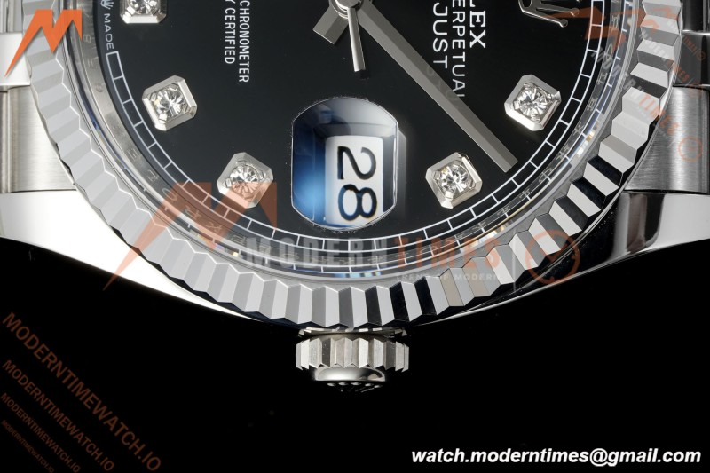 Rolex - Datejust 126234 36mm Jub Flt 904L SS/SS Blk/Dia Clean Plus DD3235 | 롤렉스 데이트저스트 126234 36mm 주빌리 브레이슬릿 플루티드 베젤 904L 스테인리스 스틸 블랙 다이얼 다이아몬드 인덱스 클린 팩토리 DD3235 무브먼트