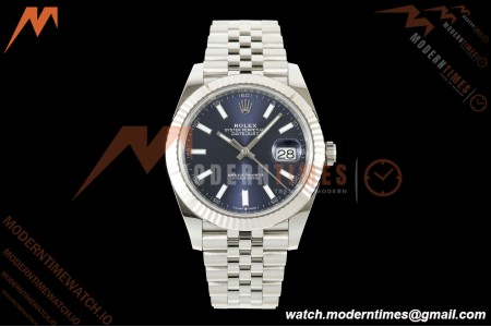 Rolex - Datejust 126334 41mm Jub Flt 904L SS/SS Blu/Stk SCF VR3235 | 롤렉스 데이트저스트 126334 41mm 주빌리 브레이슬릿, 플루티드 베젤, 904L 스테인리스 스틸/스테인리스 스틸, 블루 다이얼/스틱 인덱스, SCF VR3235 무브먼트