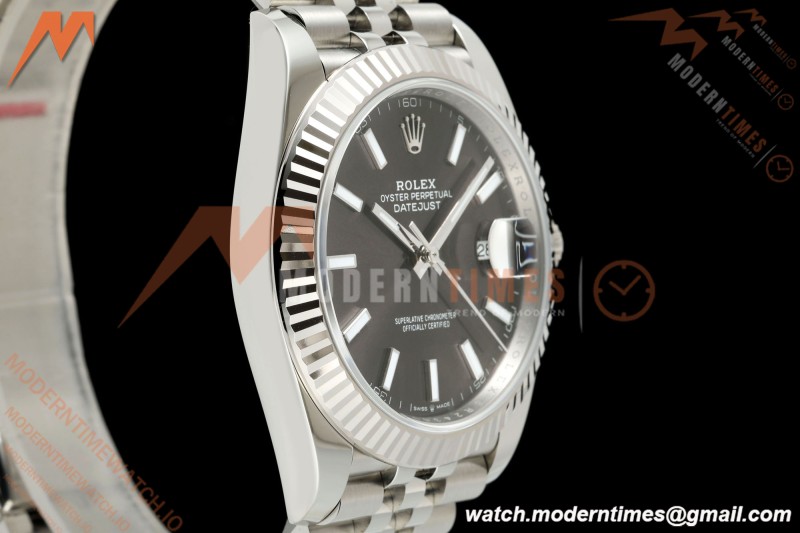 Rolex - Datejust 126334 41mm Jub Flt 904L SS/SS Gray/Stk ARF DD3235 | 롤렉스 데이트저스트 41 Ref.126334 41mm, 쥬빌리 브레이슬릿, 플루티드 베젤, 904L 스테인리스 스틸, 그레이 다이얼, 바 인덱스, ARF, DD3235 무브먼트