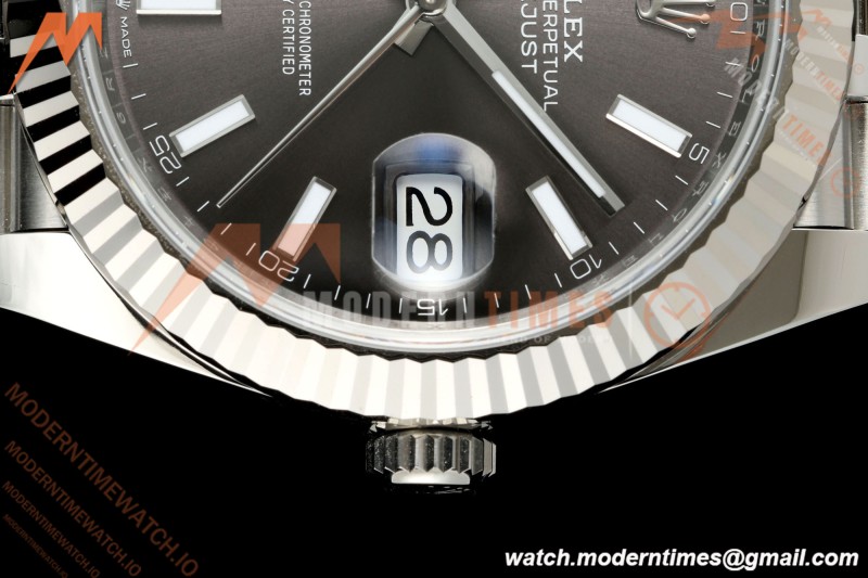 Rolex - Datejust 126334 41mm Jub Flt 904L SS/SS Gray/Stk ARF DD3235 | 롤렉스 데이트저스트 41 Ref.126334 41mm, 쥬빌리 브레이슬릿, 플루티드 베젤, 904L 스테인리스 스틸, 그레이 다이얼, 바 인덱스, ARF, DD3235 무브먼트