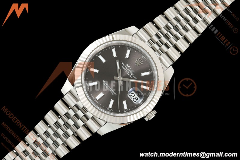 Rolex - Datejust 126334 41mm Jub Flt 904L SS/SS Gray/Stk ARF DD3235 | 롤렉스 데이트저스트 41 Ref.126334 41mm, 쥬빌리 브레이슬릿, 플루티드 베젤, 904L 스테인리스 스틸, 그레이 다이얼, 바 인덱스, ARF, DD3235 무브먼트