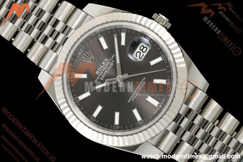 Rolex - Datejust 126334 41mm Jub Flt 904L SS/SS Gray/Stk ARF DD3235 | 롤렉스 데이트저스트 41 Ref.126334 41mm, 쥬빌리 브레이슬릿, 플루티드 베젤, 904L 스테인리스 스틸, 그레이 다이얼, 바 인덱스, ARF, DD3235 무브먼트