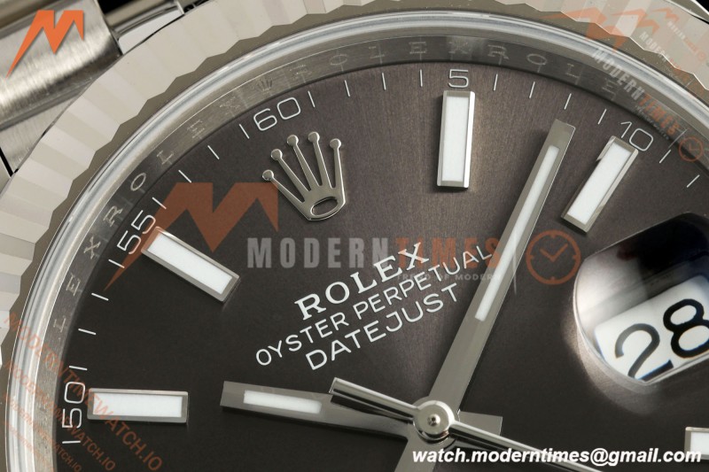 Rolex - Datejust 126334 41mm Jub Flt 904L SS/SS Gray/Stk ARF DD3235 | 롤렉스 데이트저스트 41 Ref.126334 41mm, 쥬빌리 브레이슬릿, 플루티드 베젤, 904L 스테인리스 스틸, 그레이 다이얼, 바 인덱스, ARF, DD3235 무브먼트