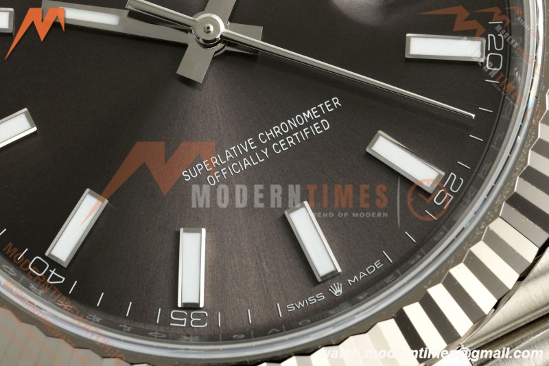 Rolex - Datejust 126334 41mm Jub Flt 904L SS/SS Gray/Stk ARF DD3235 | 롤렉스 데이트저스트 41 Ref.126334 41mm, 쥬빌리 브레이슬릿, 플루티드 베젤, 904L 스테인리스 스틸, 그레이 다이얼, 바 인덱스, ARF, DD3235 무브먼트