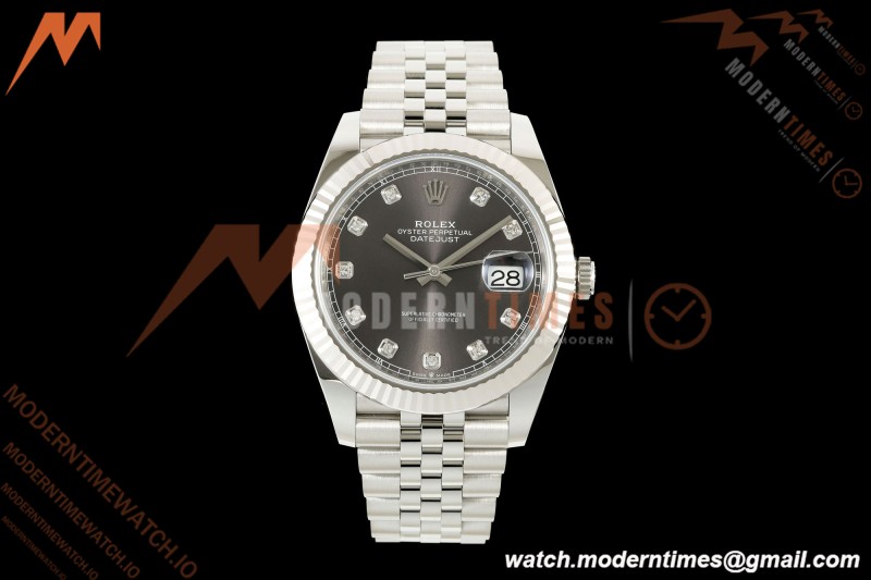 Rolex - Datejust 126334 41mm Jub Flt 904L SS/SS Gray/Dia ARF DD3235 | 롤렉스 데이트저스트 41 Ref.126334 41mm, 쥬빌리 브레이슬릿, 플루티드 베젤, 904L 스테인리스 스틸, 그레이 다이얼 다이아몬드 인덱스, ARF, DD3235 무브먼트