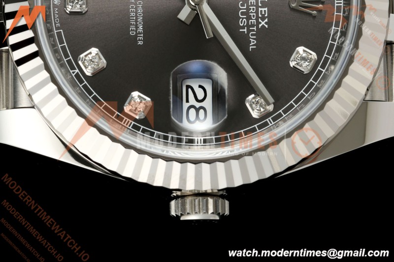 Rolex - Datejust 126334 41mm Jub Flt 904L SS/SS Gray/Dia ARF DD3235 | 롤렉스 데이트저스트 41 Ref.126334 41mm, 쥬빌리 브레이슬릿, 플루티드 베젤, 904L 스테인리스 스틸, 그레이 다이얼 다이아몬드 인덱스, ARF, DD3235 무브먼트